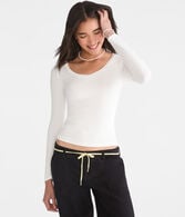 Long Sleeve Seriously Soft Ribbed V-Neck Baby Tee