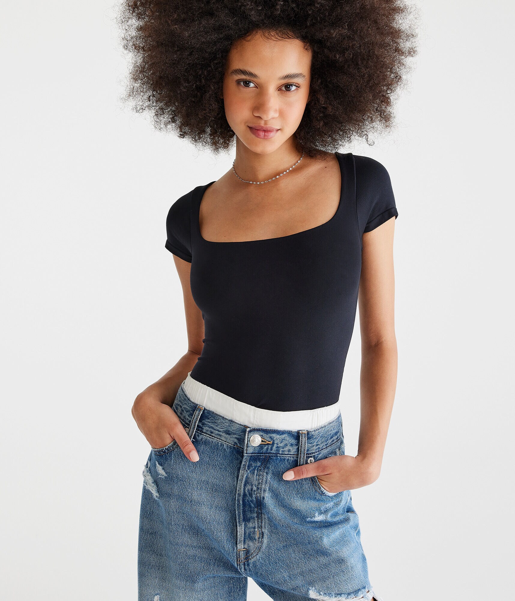 Seriously Soft Sculpt Square-Neck Tee