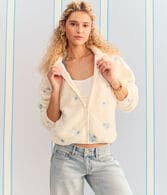 Demetra for Aero Floral Full-Zip Sherpa Jacket