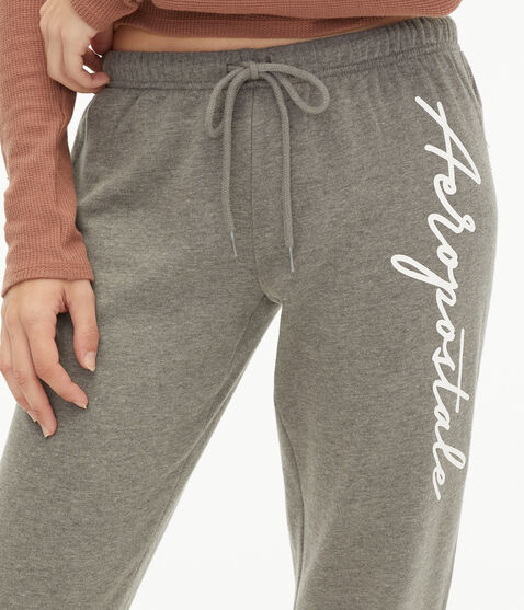 Aeropostale Script Logo Cinched Sweatpants Aeropostale Script Logo Cinched Sweatpants
