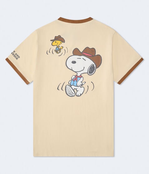 Western Snoopy & Woodstock Relaxed Ringer Graphic Tee Western Snoopy & Woodstock Relaxed Ringer Graphic Tee