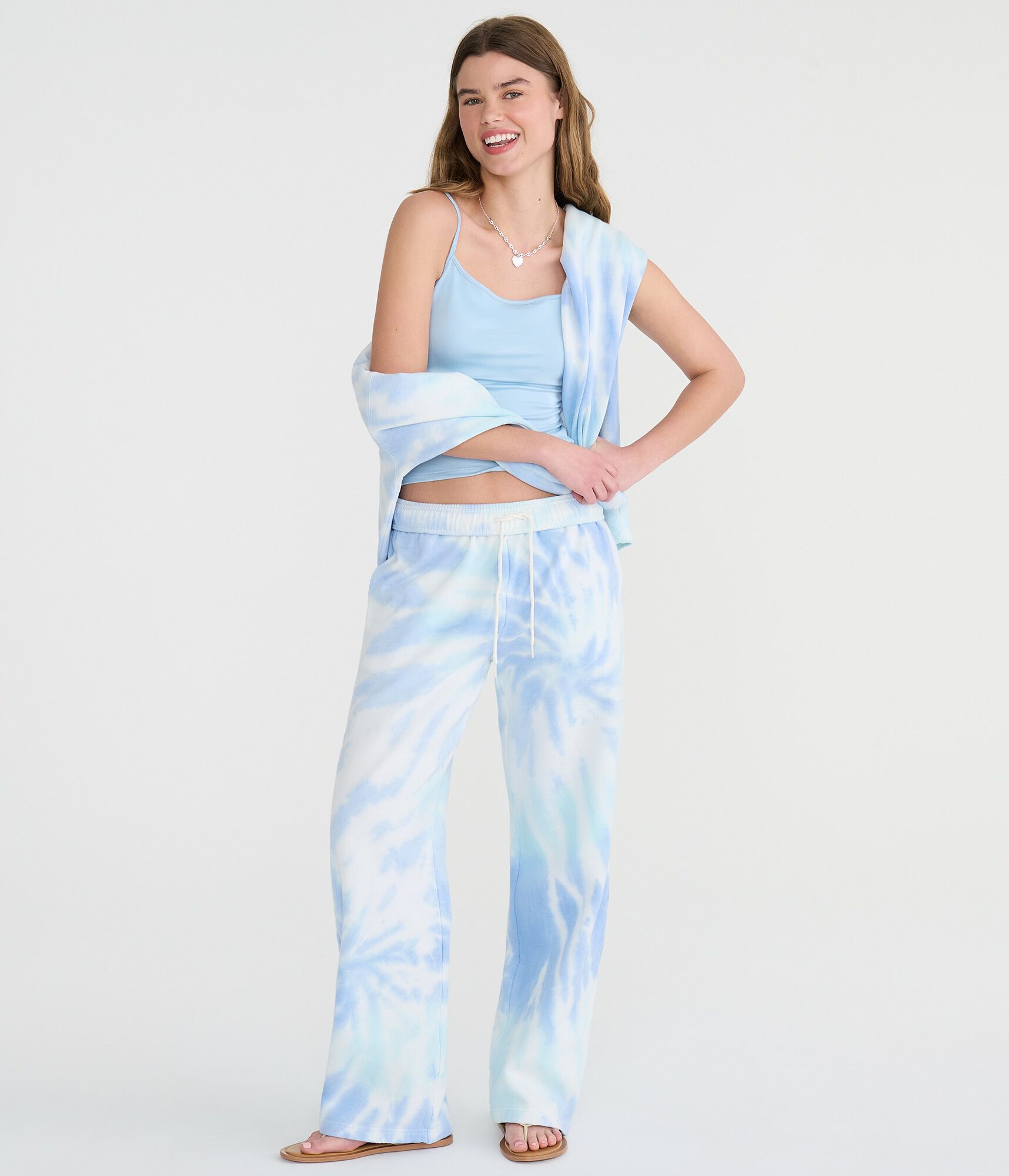 Cloud Soft Tie-Dye Mid-Rise Straight Leg Sweatpants