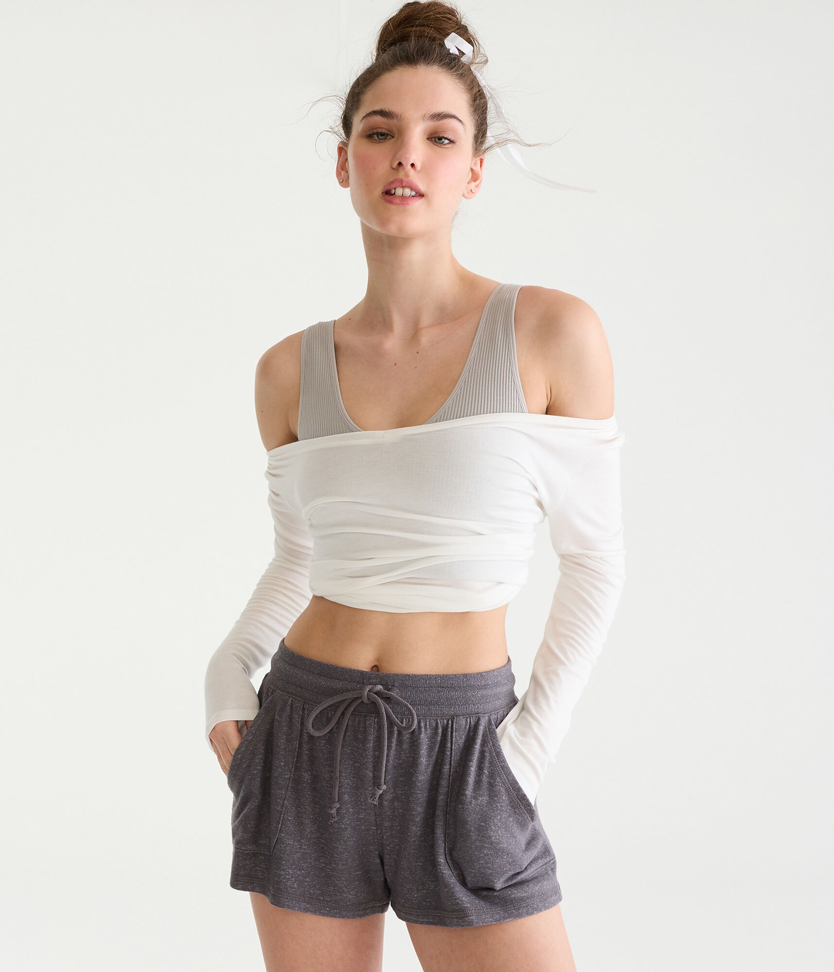 Fuzzy Fleece High-Rise Sleep Shorts