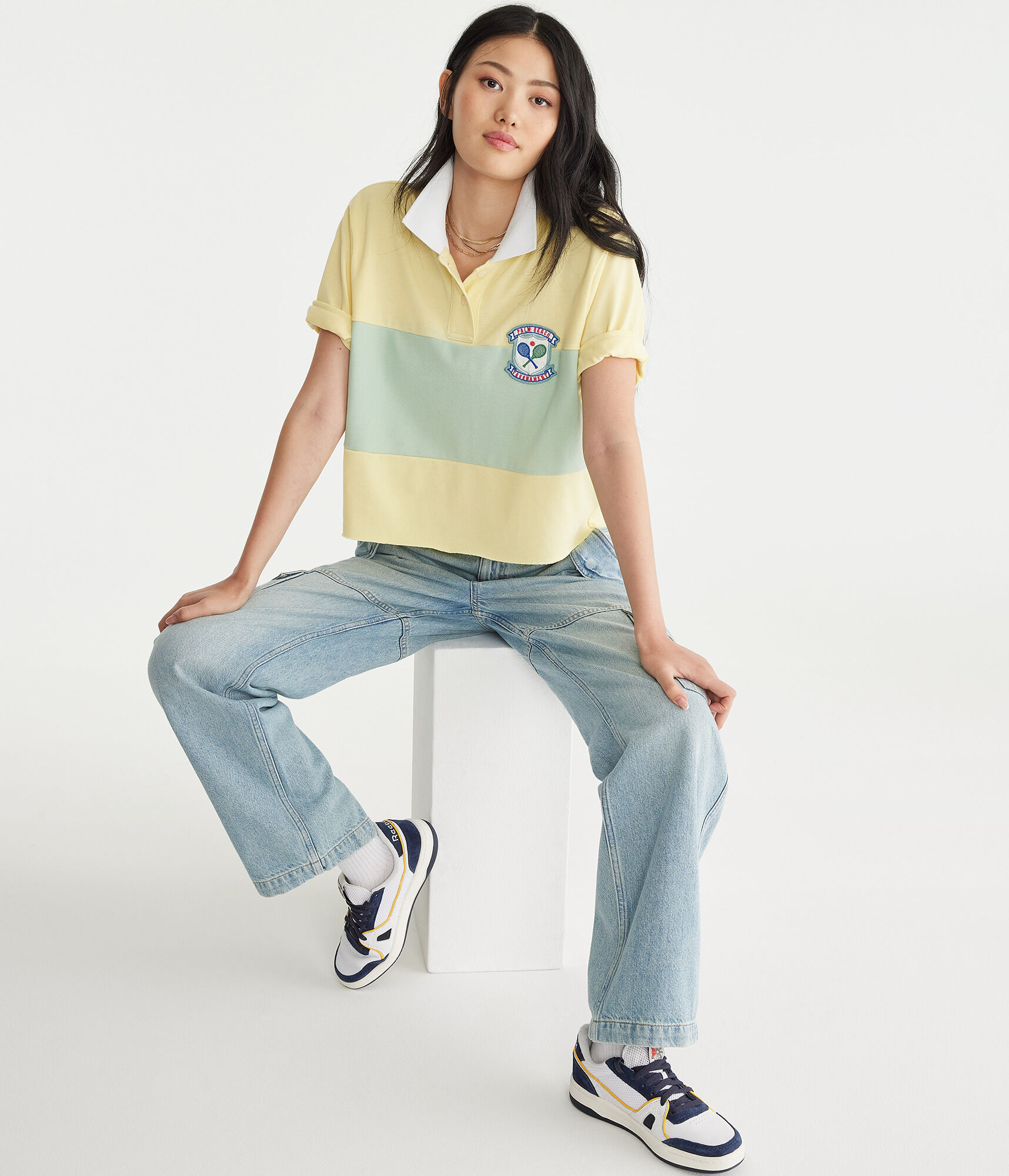 Rugby Stripe Patch Piqu&eacute; Polo