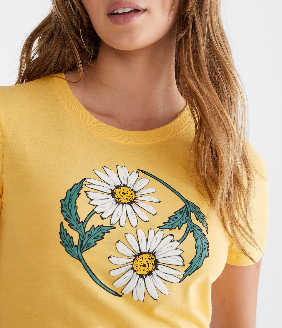Daisy Circle Flocked Graphic Tee
