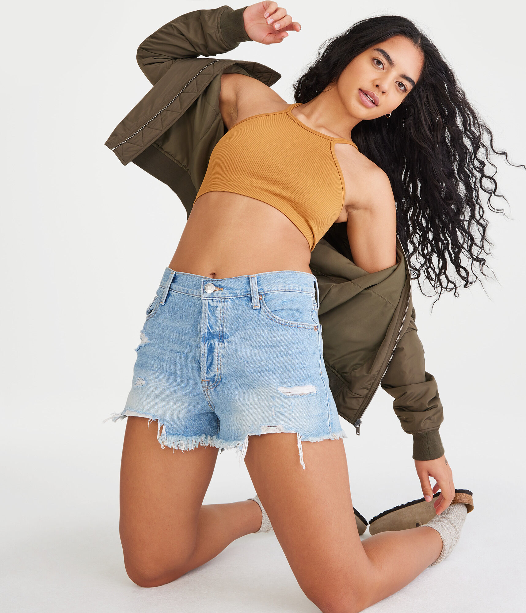 Seriously Soft Ribbed High-Neck Cropped Cami