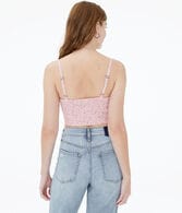 Floral Cropped Corset Tank