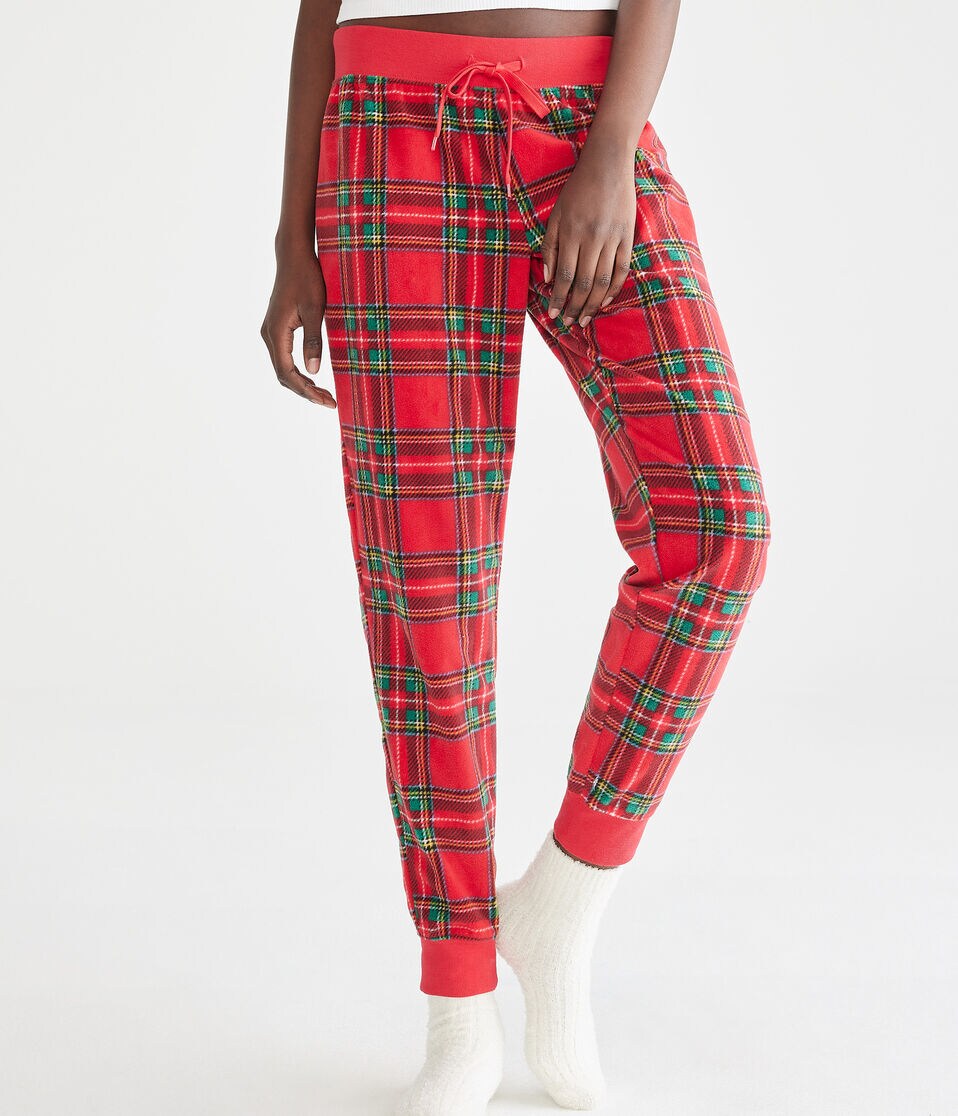 Plaid Polyfleece Sleep Joggers