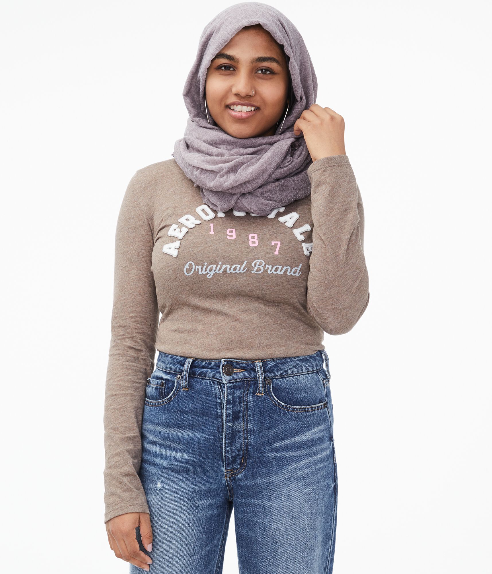 Long Sleeve Aeropostale Arch Graphic Tee