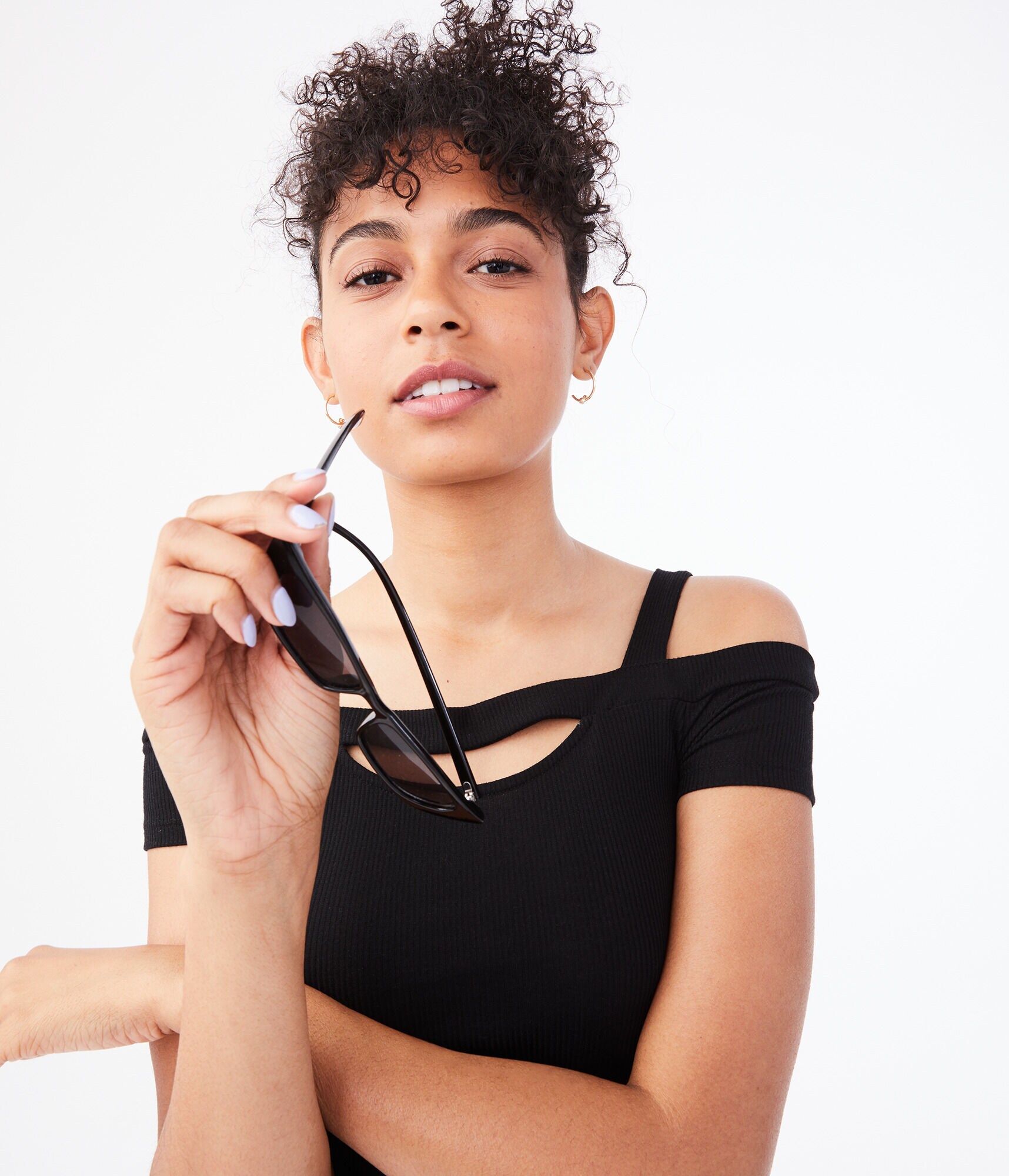 Seriously Soft Cutout Cold-Shoulder Bodycon Top