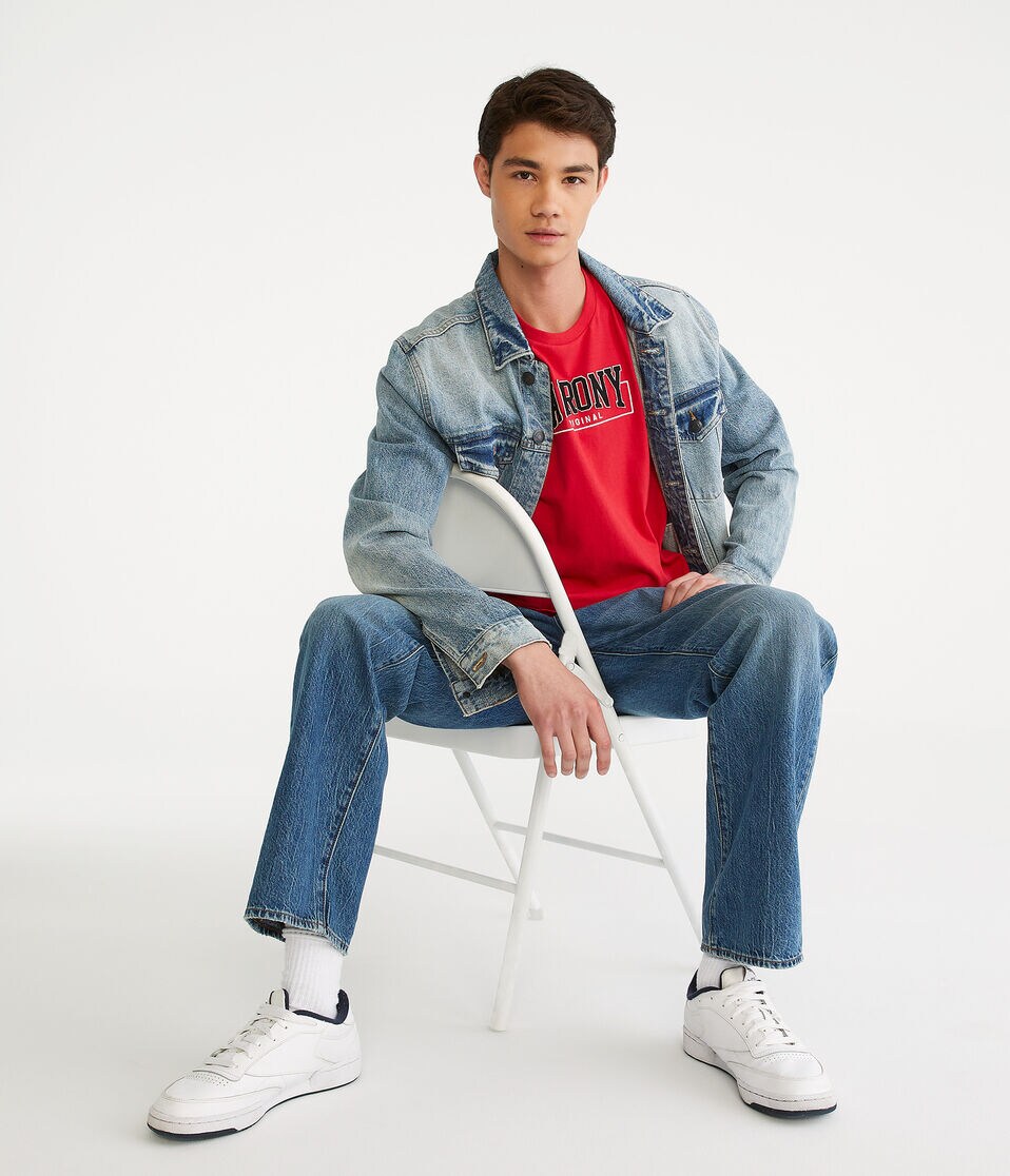 AeroNY Box Logo Appliqué Graphic Tee