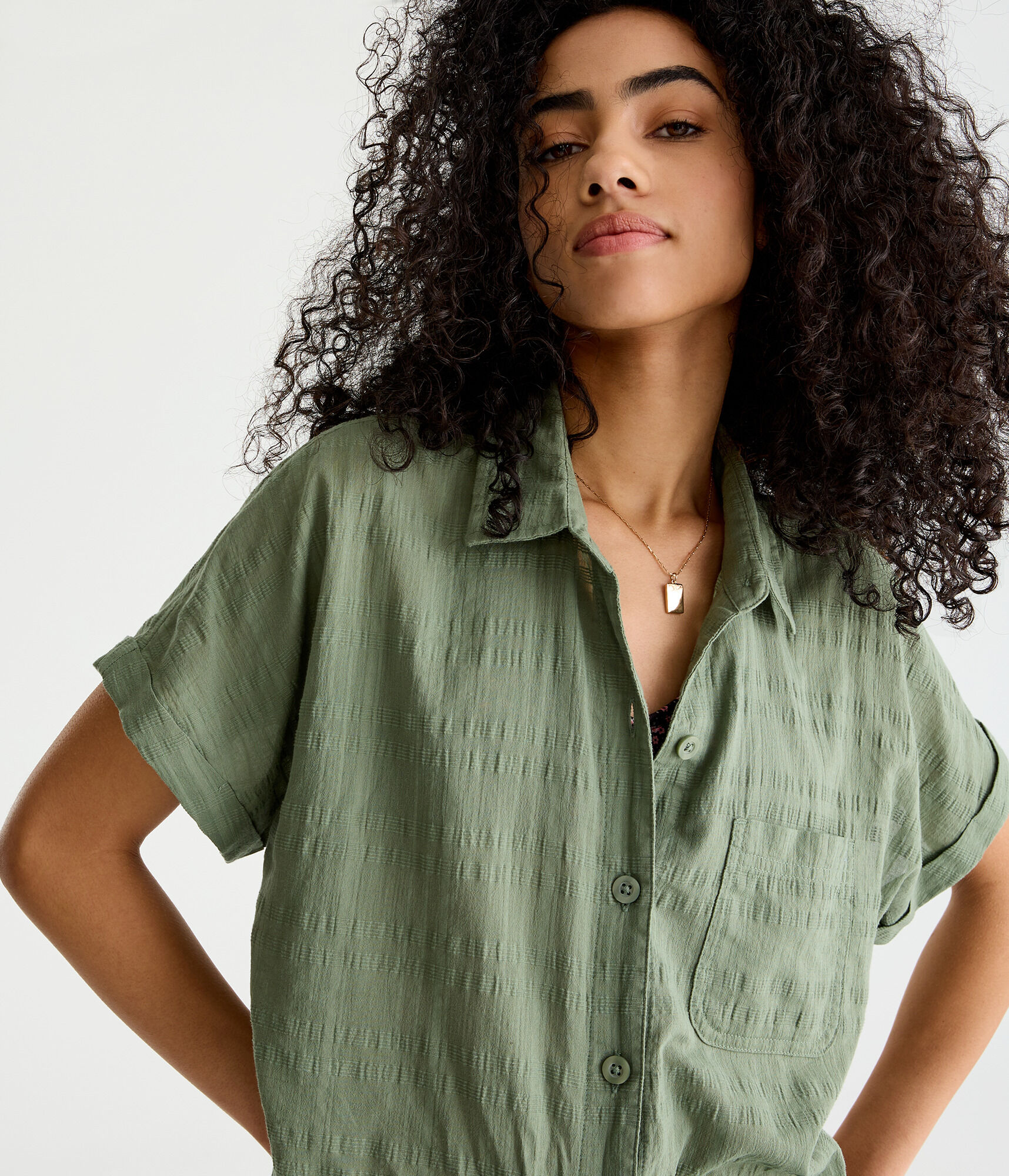 Tonal Textured Stripe Shirt