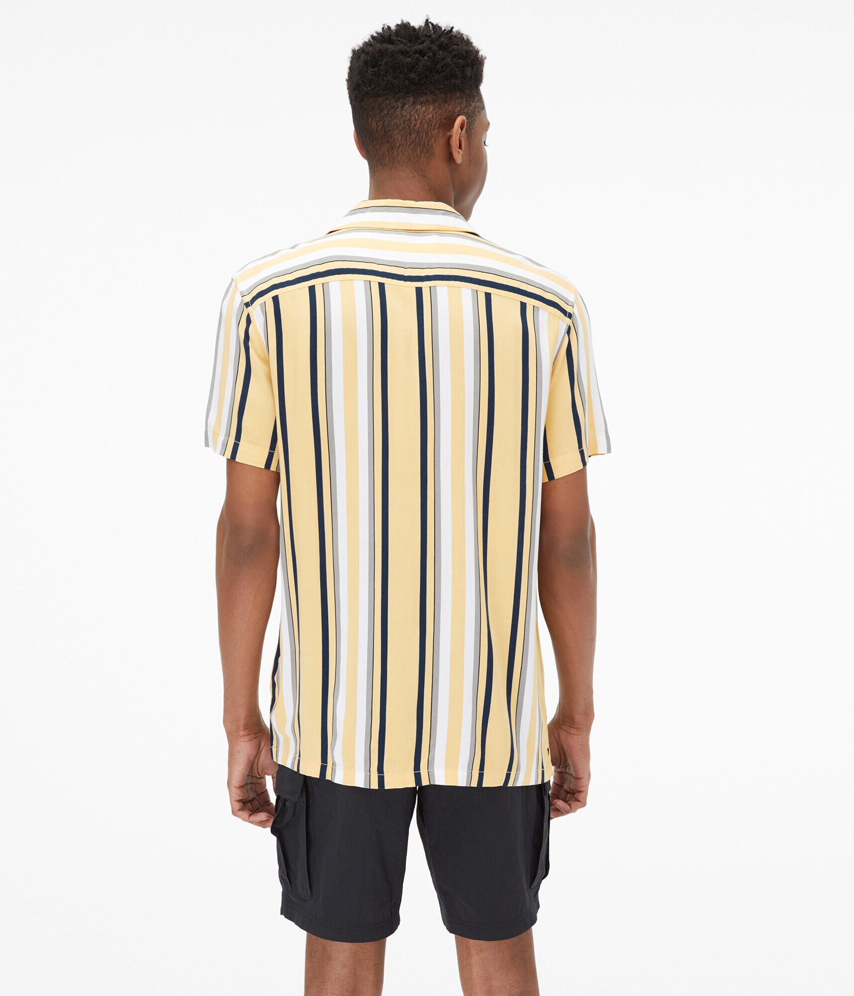 Vertical Stripe Button-Down Resort Shirt
