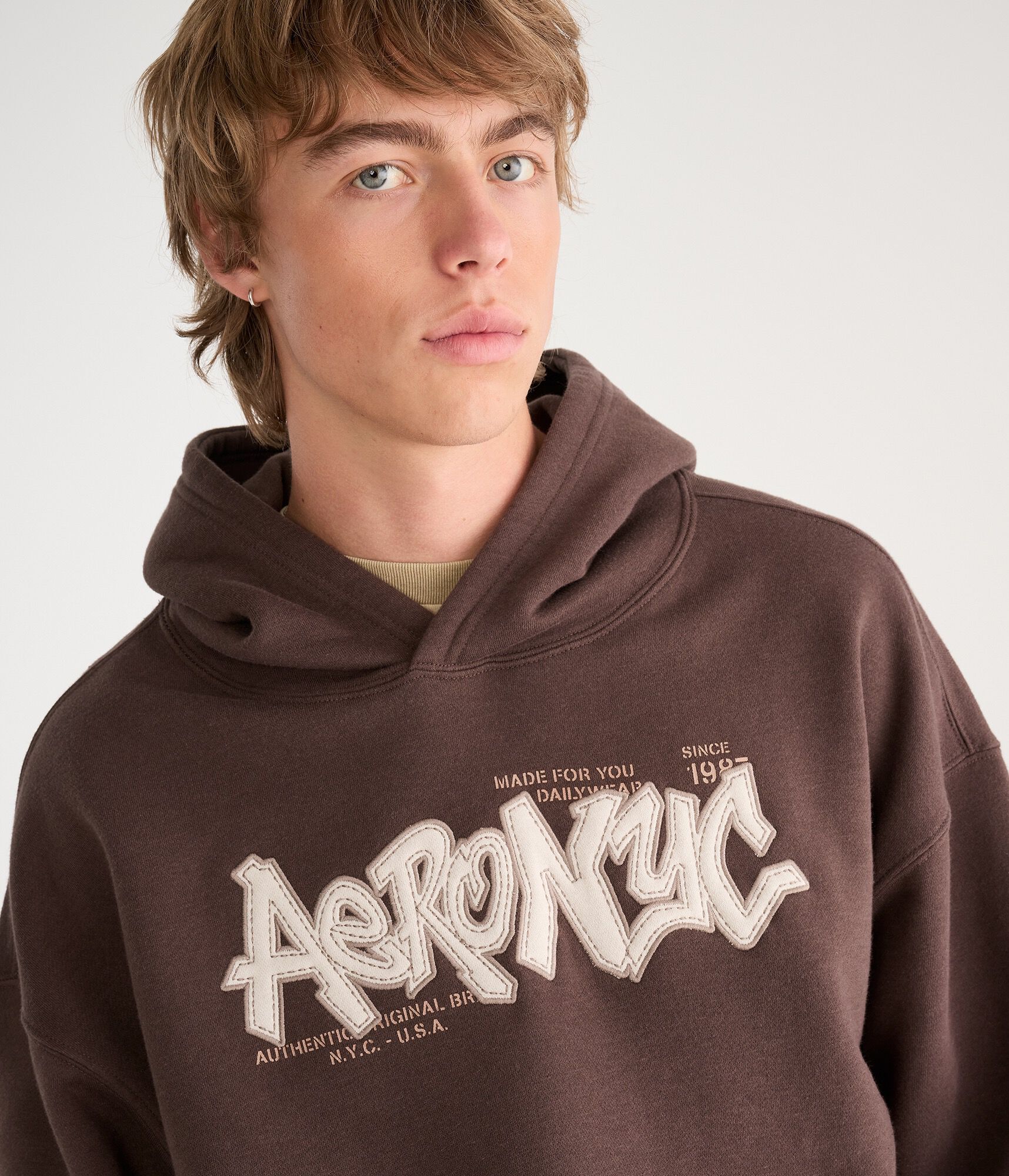 Aero NYC Original Brand Boxy Pullover Hoodie