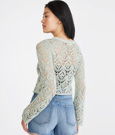 Open-Knit Cropped Sweater