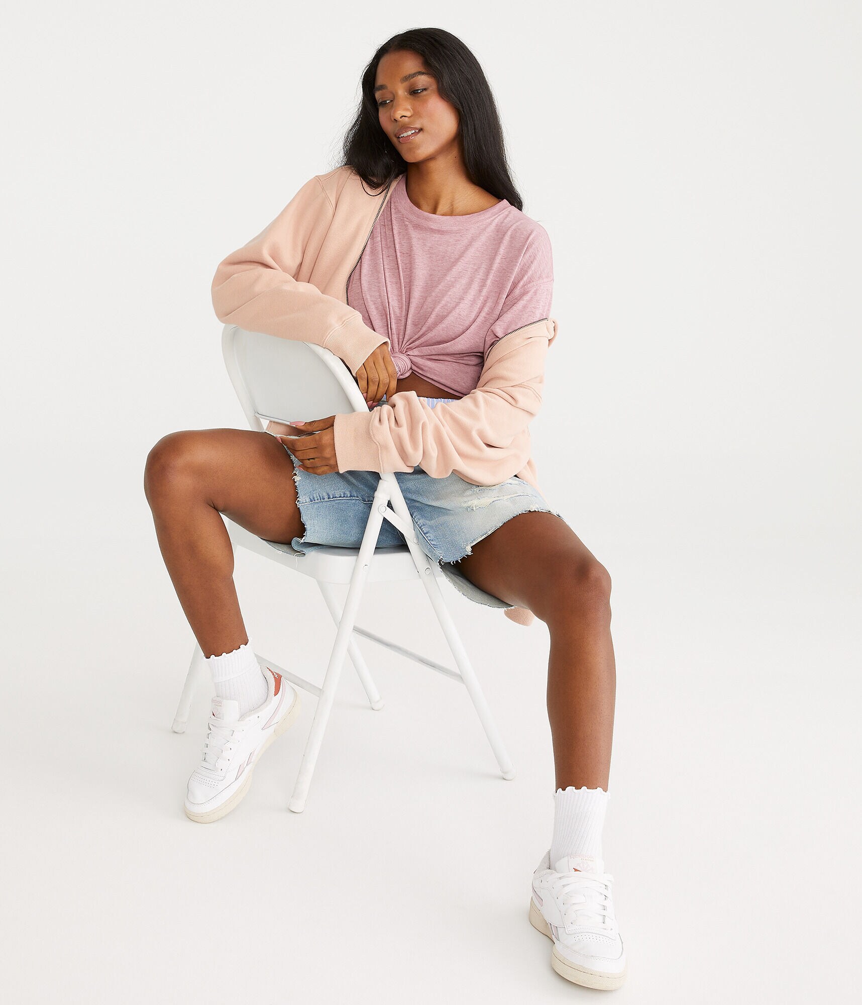 Long Sleeve Washed Loose Fit Crew Tee