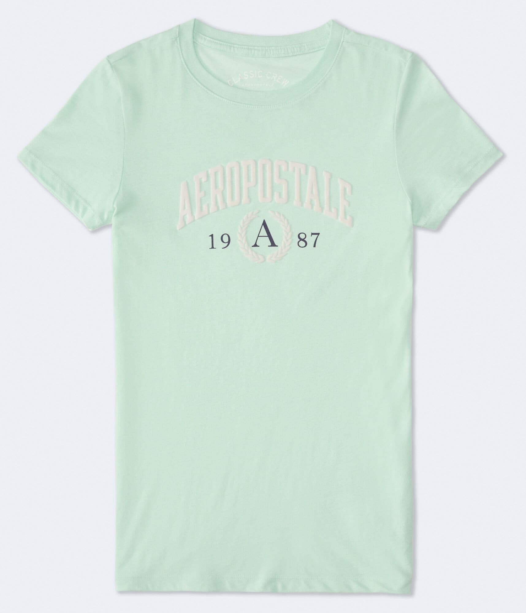 Aeropostale Crest Flocked Graphic Tee