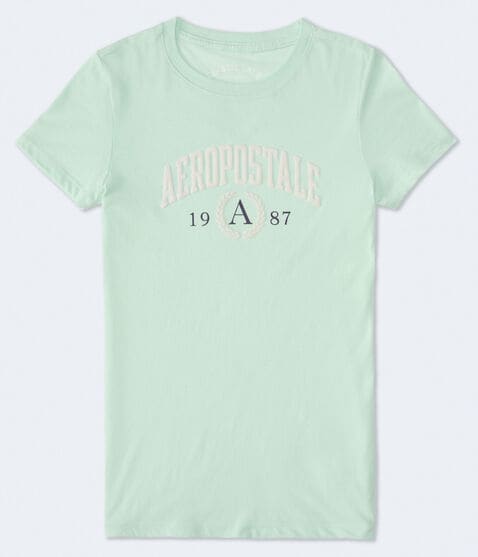 Aeropostale Crest Flocked Graphic Tee Aeropostale Crest Flocked Graphic Tee