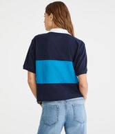 Rugby Stripe Patch Piqué Polo