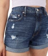 Real Denim High-Rise Curvy Mom Shorts