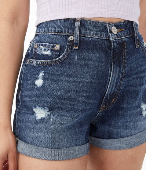 Real Denim High-Rise Curvy Mom Shorts