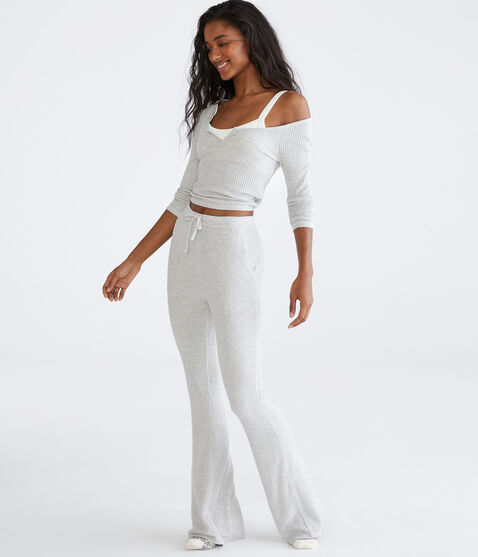 Flare High-Rise Waffle Sleep Pants Flare High-Rise Waffle Sleep Pants