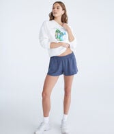 Washed Mid-Rise Waffle Shorts