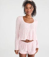 Long Sleeve Cropped Babydoll Sleep Tee