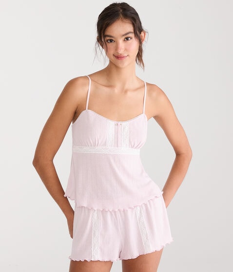 Pointelle Lace Babydoll Sleep Tank Pointelle Lace Babydoll Sleep Tank