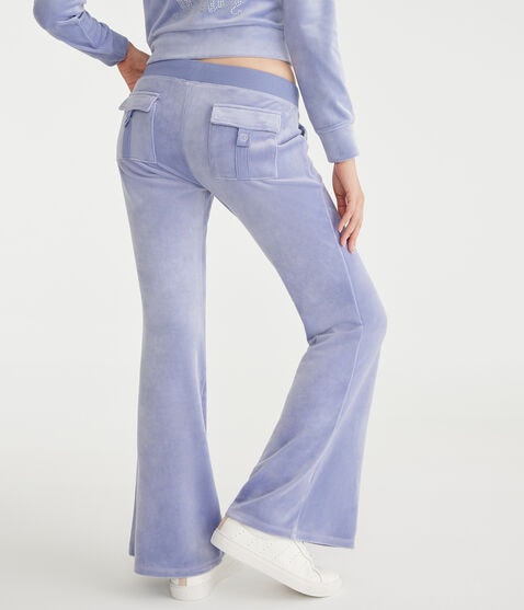 Juicy Couture Bling Velour Pocket Flare Pants