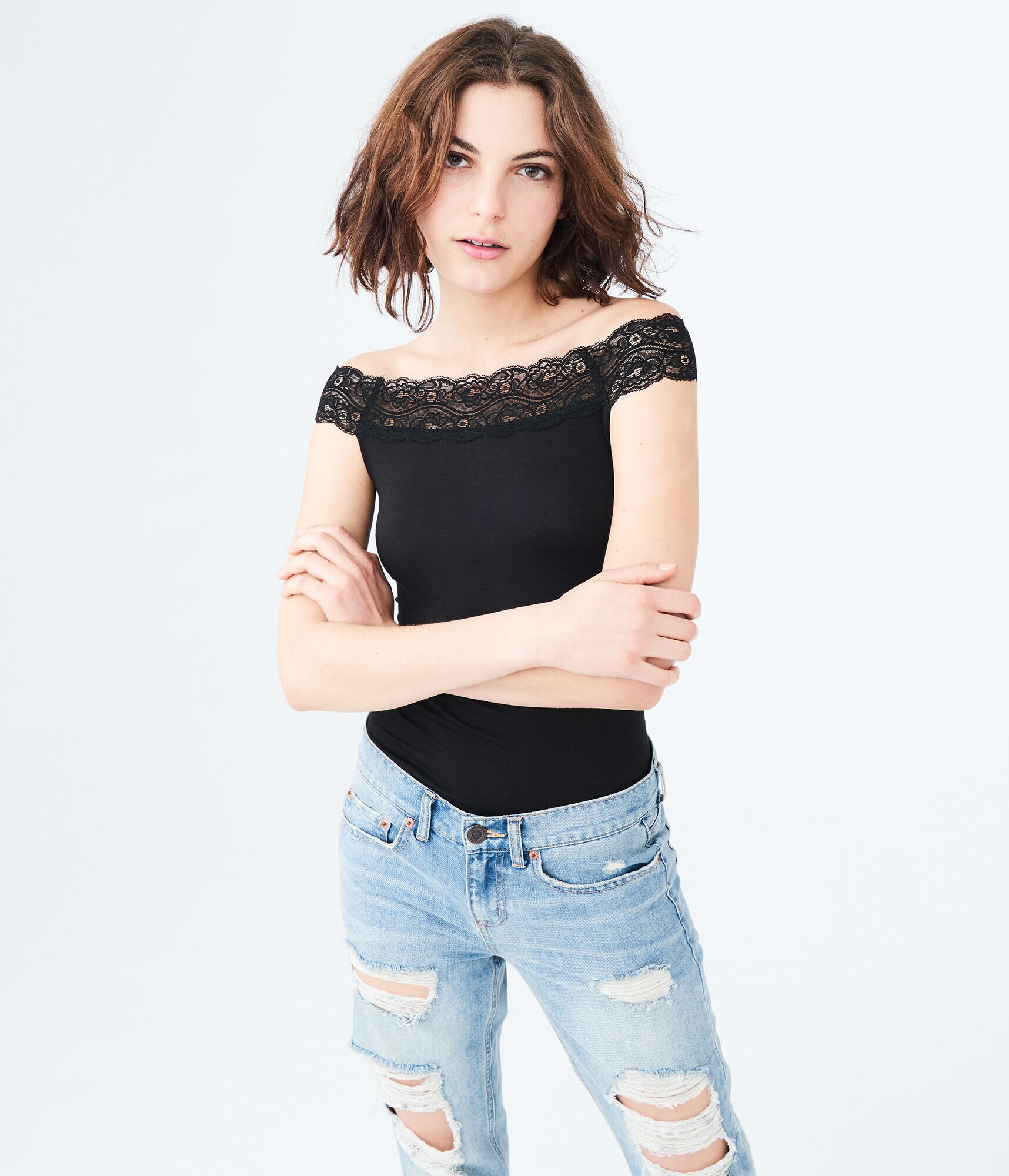 LLD Lace Off-The-Shoulder Tank