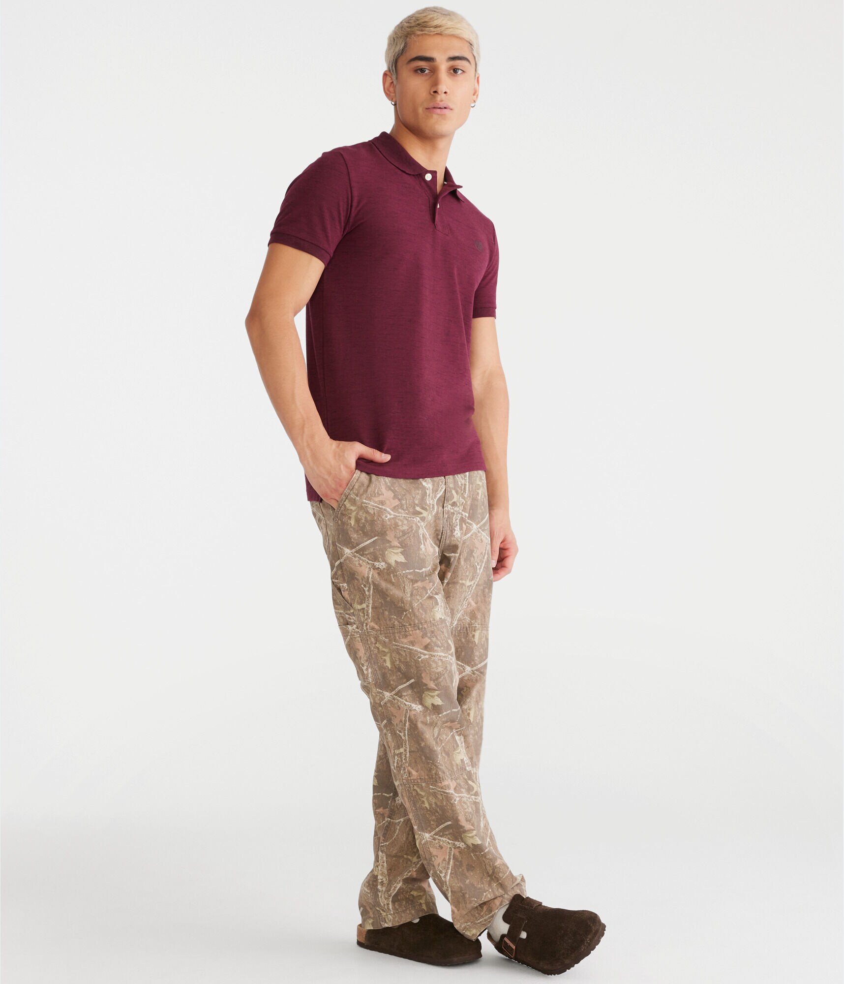 A87NY Stretch Piqu&eacute; Polo