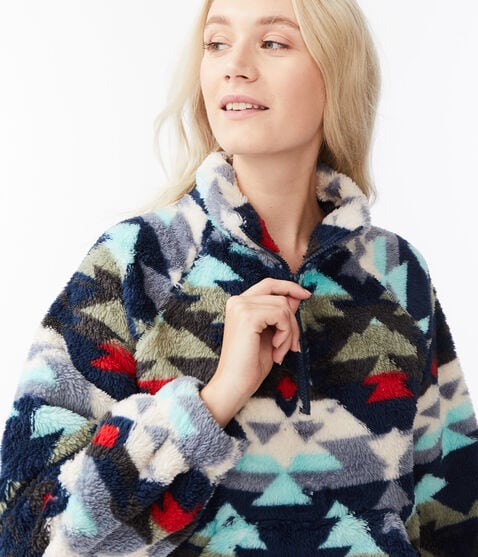 Printed Sherpa Fleece Half-Zip Pullover Printed Sherpa Fleece Half-Zip Pullover