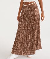 Floral Tiered High-Waisted Maxi Skirt