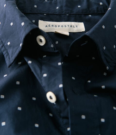 Long Sleeve Geometric Button-Down Shirt Long Sleeve Geometric Button-Down Shirt