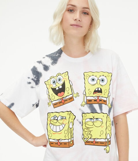 SpongeBob Emotions Tie-Dye Oversized Graphic Tee SpongeBob Emotions Tie-Dye Oversized Graphic Tee