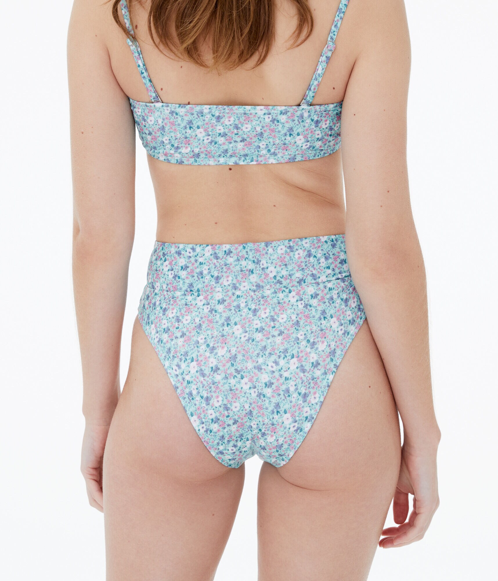 Floral Crossover Ultra High-Waisted Cheeky Bikini Bottom