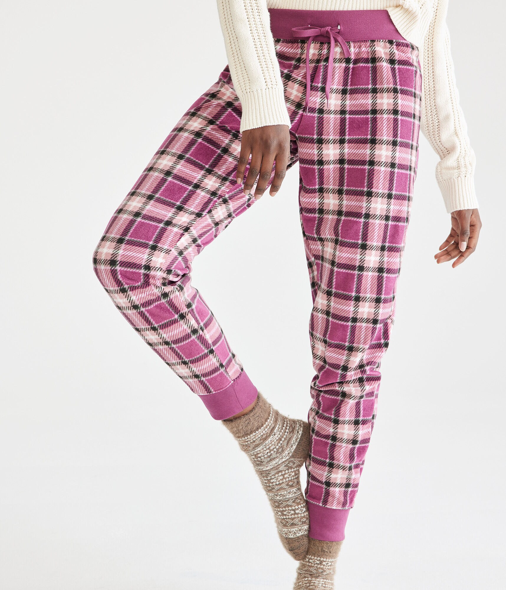 Plaid Polyfleece Sleep Joggers