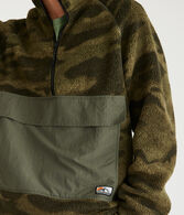 Camo Mixed Media Quarter-Zip Fleece Pullover