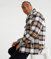 Plaid Sherpa-Lined Full-Zip Shacket