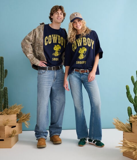 Peanuts® | Aéropostale Western Snoopy Cowboy Boxy Graphic Tee Peanuts® | Aéropostale Western Snoopy Cowboy Boxy Graphic Tee