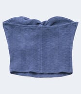 Twist Rib-Knit Cropped Tube Top