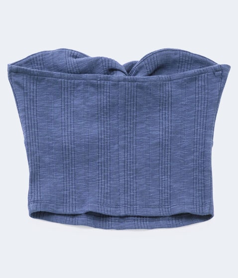 Twist Rib-Knit Cropped Tube Top