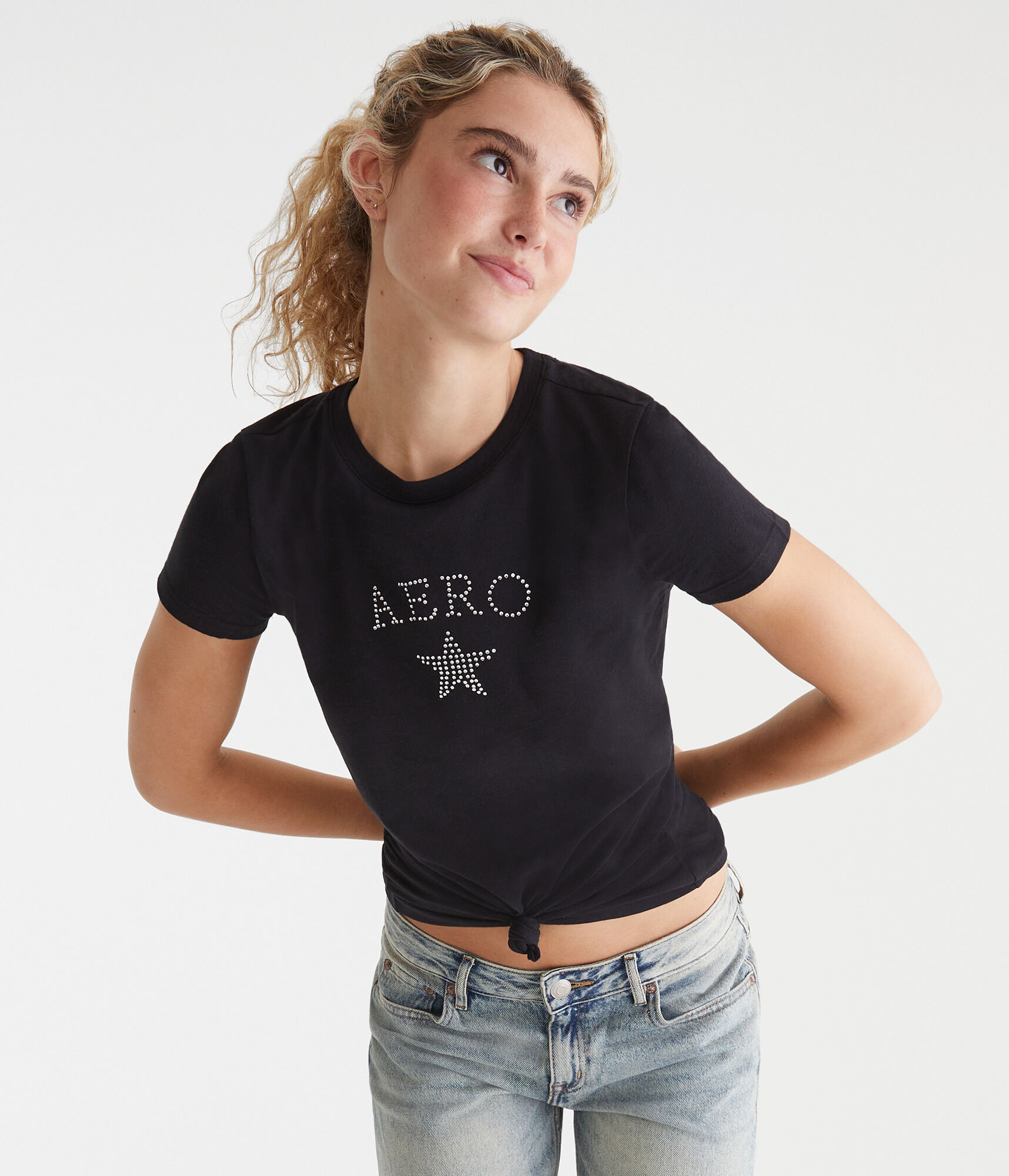 Aero Rhinestone Star Graphic Tee