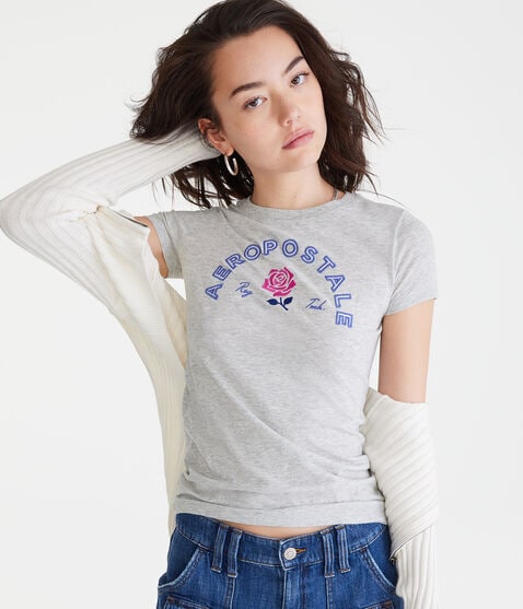 Aero Arch Rose Appliqué Graphic Tee Aero Arch Rose Appliqué Graphic Tee