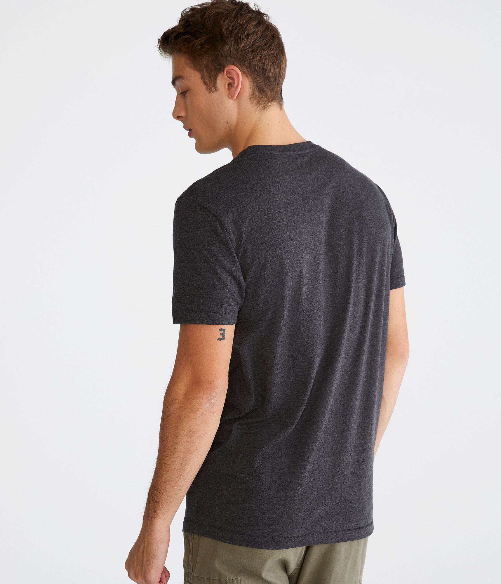 Aeropostale Rose Flocked Graphic Tee