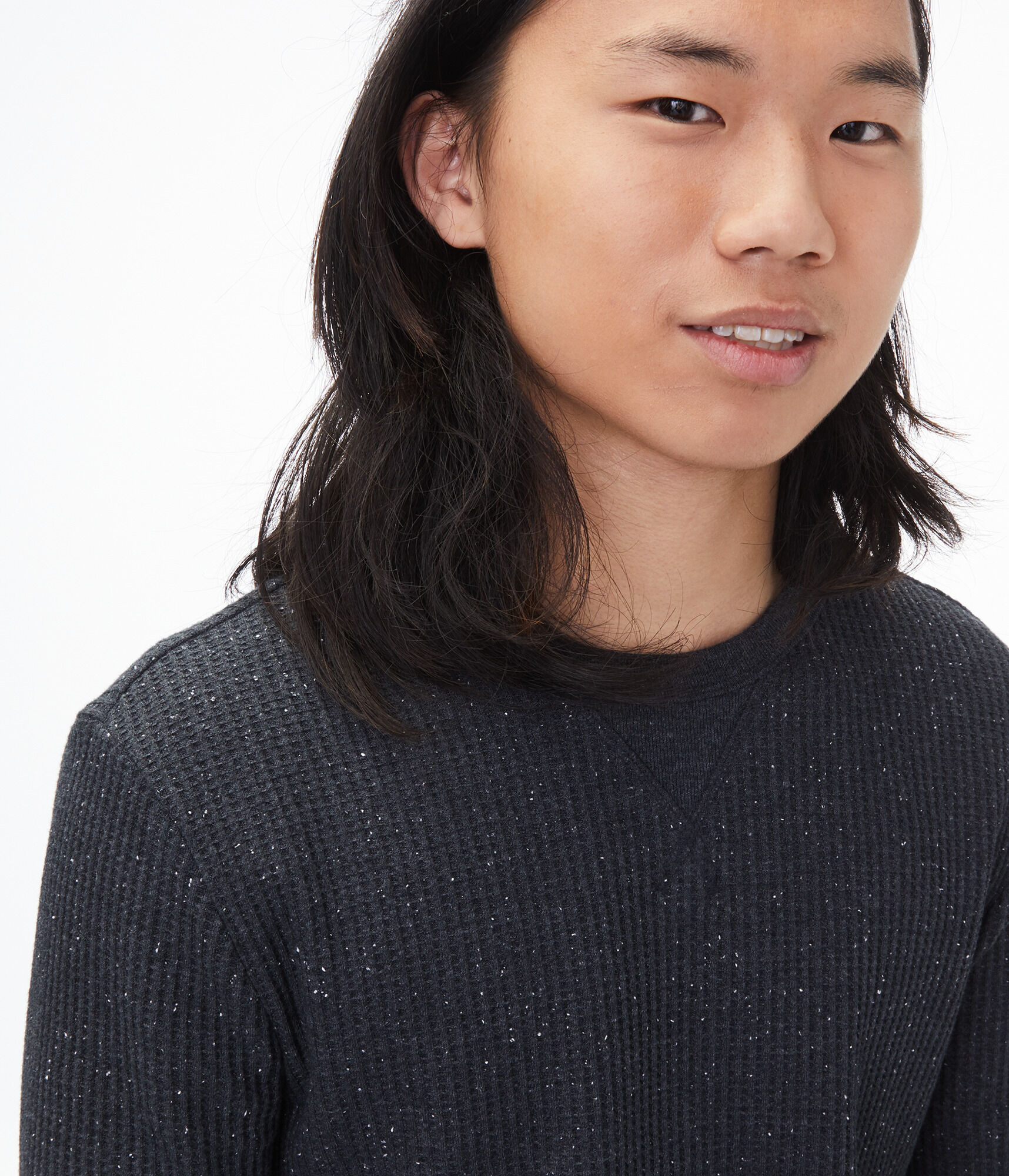 Long Sleeve Solid Crew Neck Thermal Tee