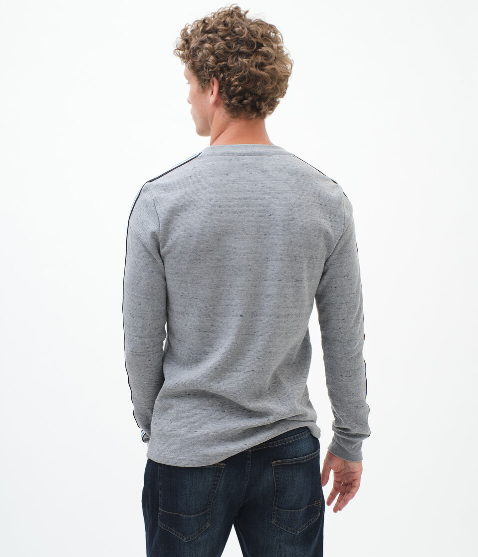 Long Sleeve Striped Tape Thermal Crew Tee