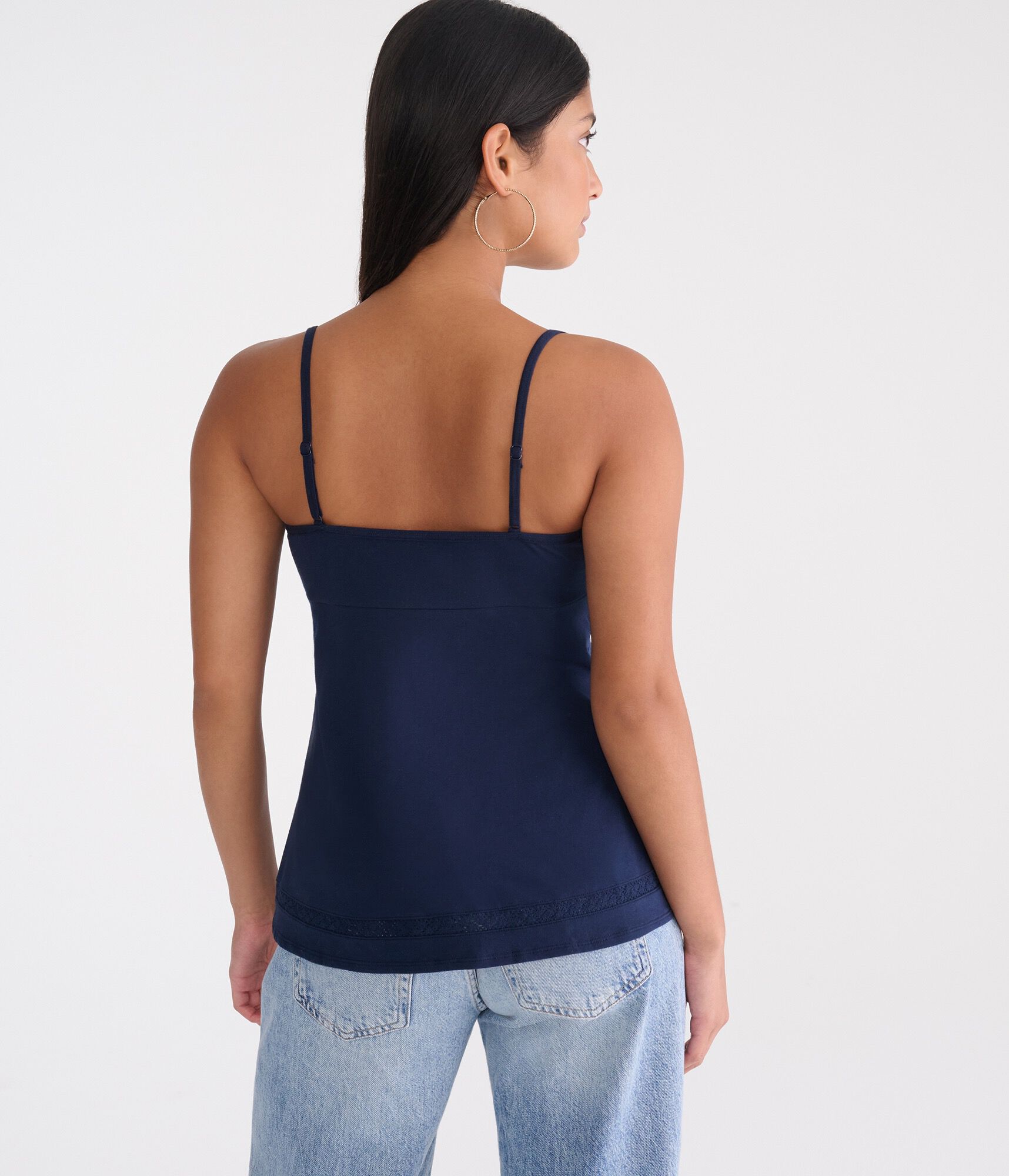 Crisscross Lace V-Neck Babydoll Cami