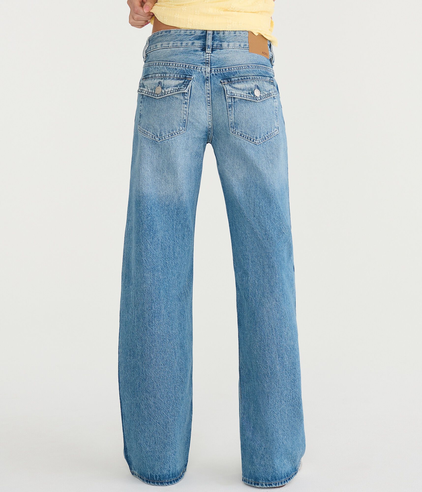 Low-Rise Baggy Wide Leg Side Stripe Jean